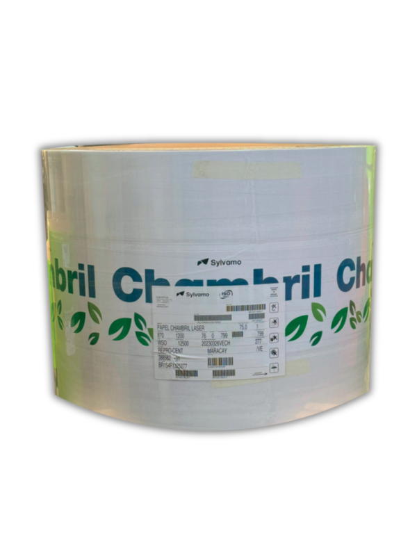 Bobinas de papel Bond 20 CHAMBRIL, core 3”, ancho 87cm, peso promedio de 800 kg